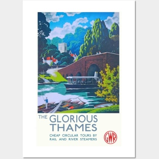 Vintage GWR travel poster The Glorious Thames. Posters and Art